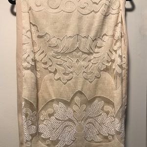 Cream Lace Pencil Skirt